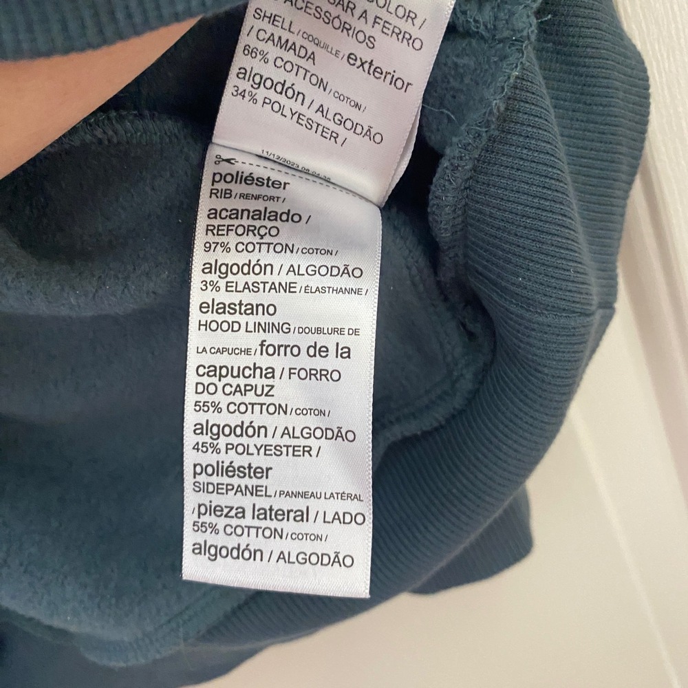 Puma Hoodie Men XXL Teal Pullover Waffle Panel Cotton Gym Lounge 682801-25 - Picture 6 of 8